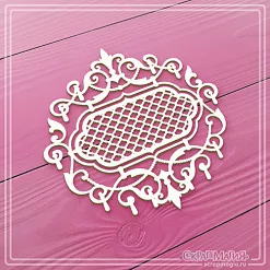 Чипборд "Ажурная рамка с сеткой и гирляндами" (СкрапМагия)