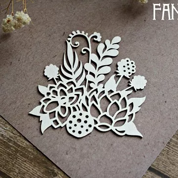 Украшение из чипборда "Цветы бохо 1236" (Fantasy)