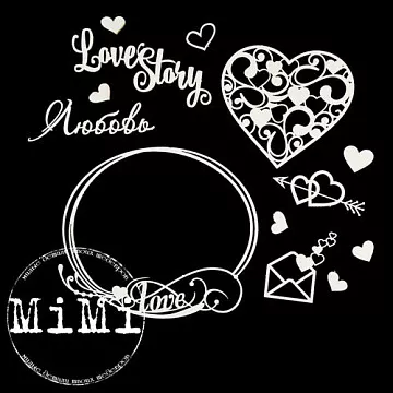 Набор украшений из чипборда "Валентин. Любовная история" (MiMi Design)