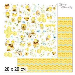 20х20 Бумага "Пчелки. Дизайн 10" (ScrapMania) 20х20 Бумага "Пчелки. Дизайн 10" (ScrapMania)