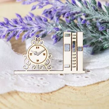 Украшение из чипборда "Полка с часами" (WoodHome)