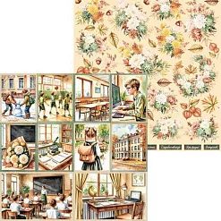 Бумага 30х30 см "Первый звонок. Карточки" (Scrapodelie)