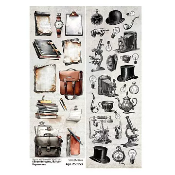 Лист с картинками 10х30 см "Элементарно, Ватсон! Картинки" (ScrapMania)