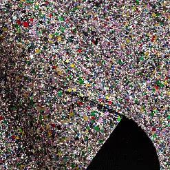 Отрез экокожи А4 "Блестки и звездочки. Мультиколор темный"