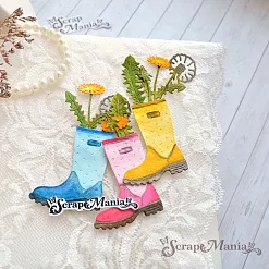 Нож "Цветочный комплимент. Сапожок с одуванчиками", 4х5 см (ScrapMania) Нож "Цветочный комплимент. Сапожок с одуванчиками", 4х5 см (ScrapMania)