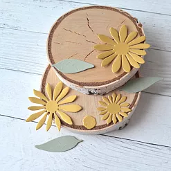 Набор вырубок "Хризантема с листьями", цвет золото (ScrapMania)