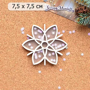 Шейкер "Фономикс. Новогодний. Снежинка 1 маленькая", 7,5х7,5 см (ScrapMania)