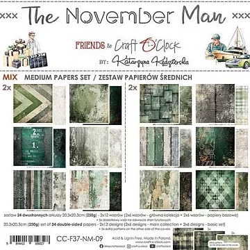 Набор бумаги 20х20 см "The November man. Mix", 24 листа (CraftO'clock)