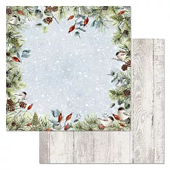 Бумага "Воробушки. Зимний шиповник" (ScrapMania)