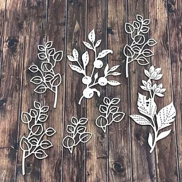 Чипборд "Листочки и ягодки 2547", 8,3х5,5 см (Fantasy)