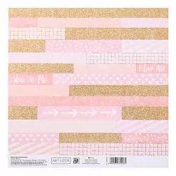 Бумага с глиттером 18,5х20 см "Нежная любовь" (АртУзор)