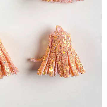 Украшение для обложки "Кисточка с пайетками. Персиковая", 2,5 см, 1 шт