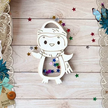 Чипборд "Снеговички. Шейкер. Пингвин мини" (ScrapMania)