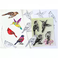 Штамп "Птицы", 7,5х3,8 см (AgiArt)