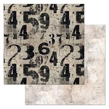 Бумага "Старый архив. Цифры на стене" (ScrapMania)