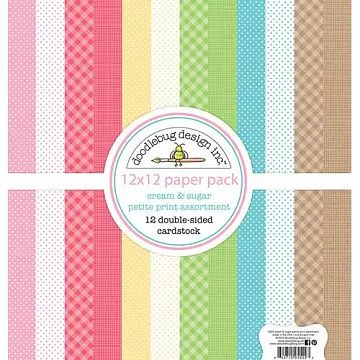 Набор бумаги 30х30 см "Cream & sugar. Фоновый", 12 листов (Doodlebug)