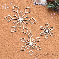 Шейкер "Фономикс. Новогодний. Снежинка 3 большая", 9,7х9,7 см (ScrapMania)