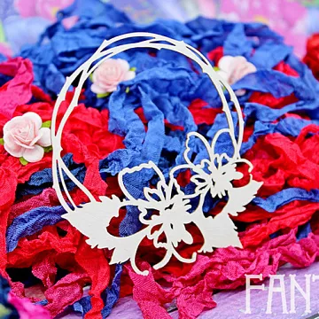 Украшение из чипборда "Рамка с цветами 1730" (Fantasy)