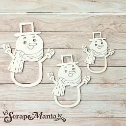 Чипборд "Снеговички. Шейкер. Снеговик мини" (ScrapMania)