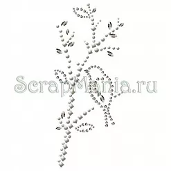Наклейки из страз "Птица" серебряный