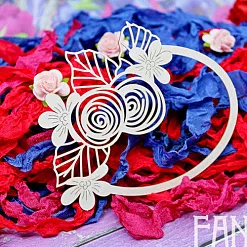 Украшение из чипборда "Овальная рамка с цветами" (Fantasy) Украшение из чипборда "Овальная рамка с цветами" (Fantasy)