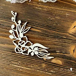 Чипборд "Угловой элемент с орхидеей", 8х7 см (LeoMammy)