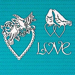 Набор украшений из чипборда "Сердечки с голубями" (CraftStory) Набор украшений из чипборда "Сердечки с голубями" (CraftStory)