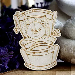 Украшение из чипборда "Мишка со строчкой 260" (Fantasy)