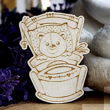 Украшение из чипборда "Мишка со строчкой 260" (Fantasy)