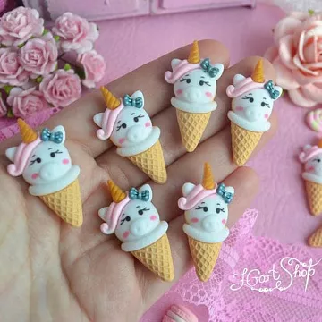 Миниатюра "Хрюшка-единорог в рожке", 4х2 см, 1 шт (Югарт)