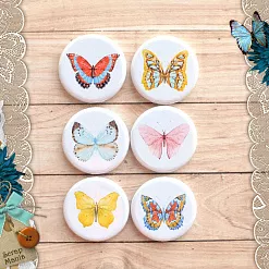 Набор фишек "Бабочки на белом" (ScrapMania)