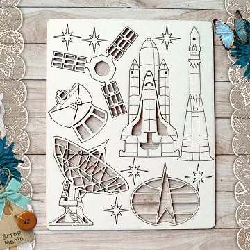Чипборд "Армейский альбом. Космические войска" (ScrapMania)