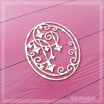 Чипборд "Овальная рамка с фонариками на завитках", 5,2х6,1 см (СкрапМагия)