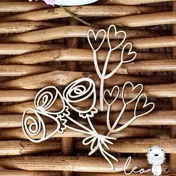 Набор украшений из чипборда "Цветочки любовь" (LeoMammy)