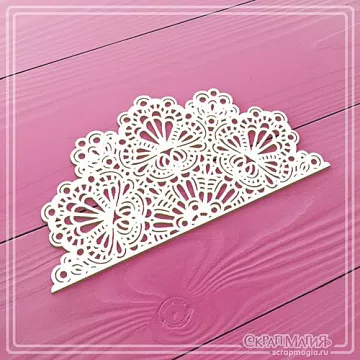 Чипборд "Кружевная салфетка. Половинка" (СкрапМагия)