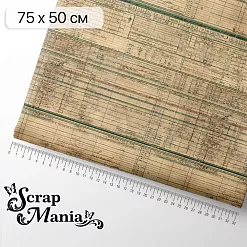 Отрез ткани 75х50 см "Старый архив. Важный бланк" (ScrapMania)