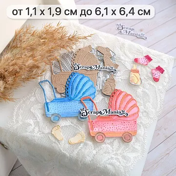 Нож "Детство. Коляска", 6,1х6,4 см (ScrapMania)