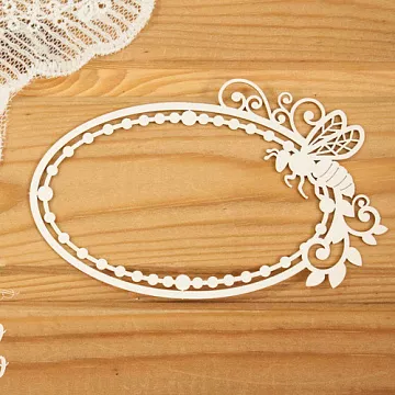 Украшение из чипборда "Рамка овальная. Пчела" (Просто небо)