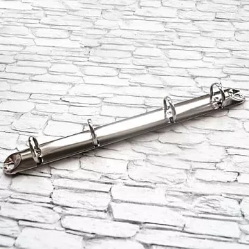 Кольцевой механизм, 4 кольца, диаметр 18 мм, длина 21 см, цвет серебро