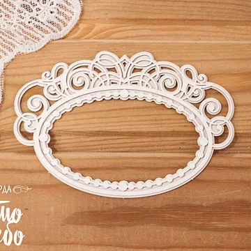 Украшение из чипборда 3D "Рамка овальная" (Просто небо)