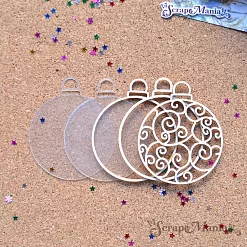 Шейкер "Фономикс. Новогодний. Елочный шар ажурный маленький", 6х7,2 см (ScrapMania)