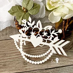 Украшение из чипборда "Стрела с цветами" (LeoMammy)