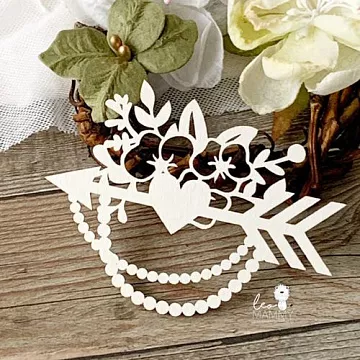 Украшение из чипборда "Стрела с цветами" (LeoMammy)