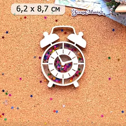 Шейкер "Фономикс. Новогодний. Будильник большой", 6,2х8,7 см (ScrapMania)