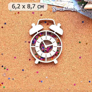 Шейкер "Фономикс. Новогодний. Будильник большой", 6,2х8,7 см (ScrapMania)