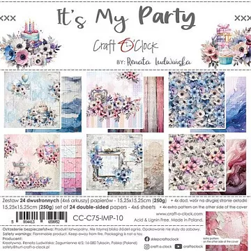 Набор бумаги 15х15 см "It's my party", 24 листа (CraftO'clock)