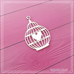 Чипборд "Клетка с сердечком", 2,9х4,3 см (СкрапМагия)