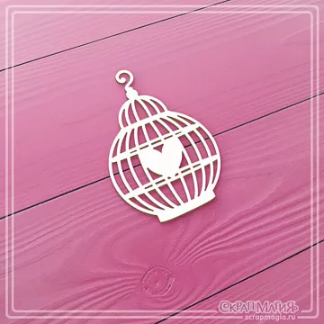 Чипборд "Клетка с сердечком", 2,9х4,3 см (СкрапМагия)