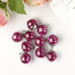 Набор стеклянных подвесок "Шар. Блестки фуксия" (АртУзор)