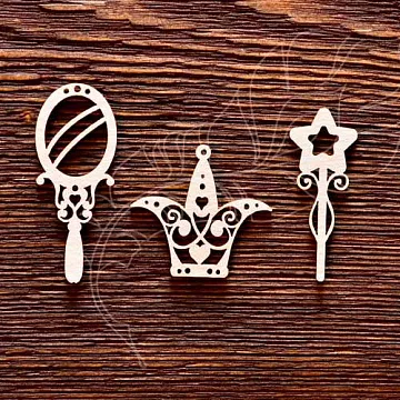 Набор украшений из чипборда "Аксессуары принцессы" (AL)